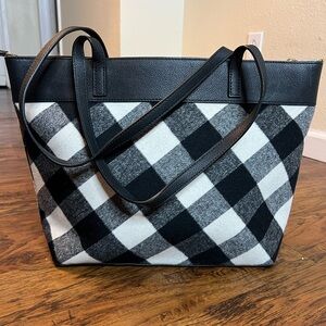 Talbots Black And White Canvas Tote Bag